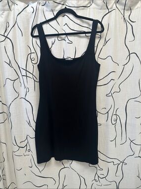 Reformation Black Ribbed Tank Dress